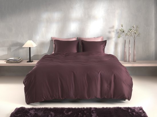 Zohome Bettbezug Satinado - Uni-Bettwäsche - 140x220 - Lila - 100% Baumwolle Satin-Bettbezug