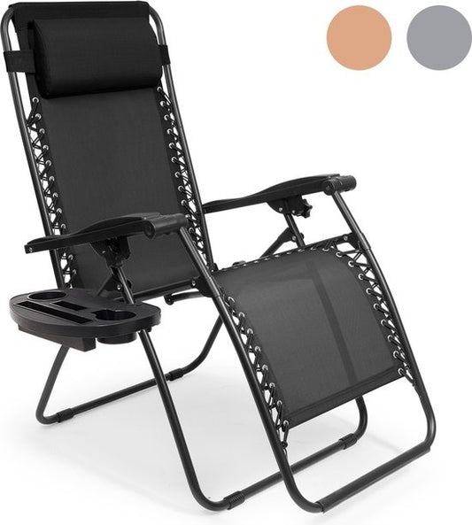 LifeGoods klappbare Gartenstühle - 30Â°-90Â° verstellbar - Metall - Schwarz