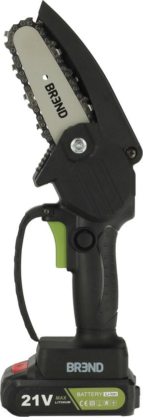BREND BR-2236 Elektrische Mini-Kettensäge mit Akku und Aufbewahrungskoffer - Schnurlose Baumsäge für Äste und Stämme - 20 Min. Schnittzeit - Schwarz