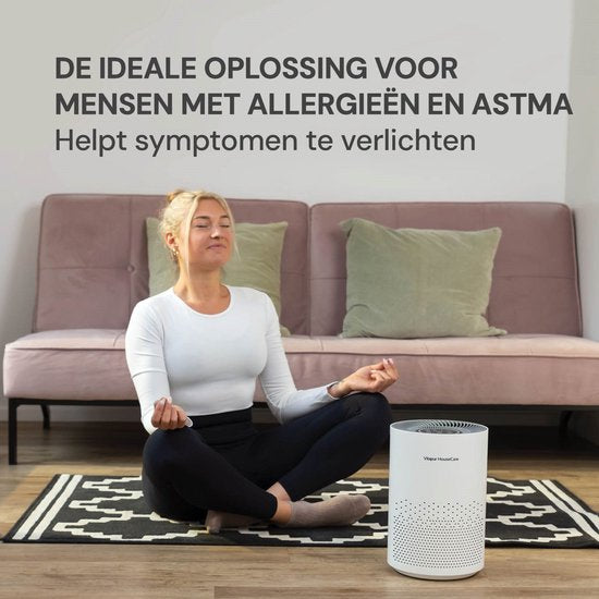 Vitapur Luftreiniger – Air purifier – Luftreiniger mit HEPA-Filter – Ionisator mit 360-Grad-Luftstrom – extrem leise mit Timer – weiß