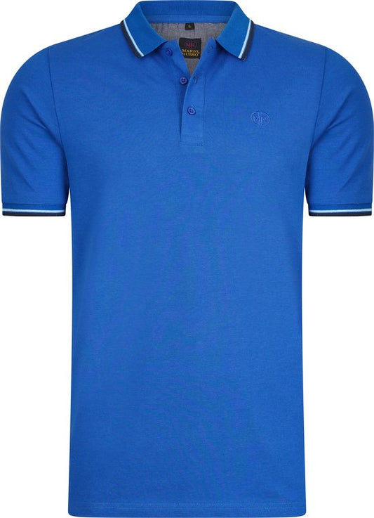 Mario Russo Polohemd Edward - Polohemd Herren - Polohemden Herren - Baumwolle - Classic Blue