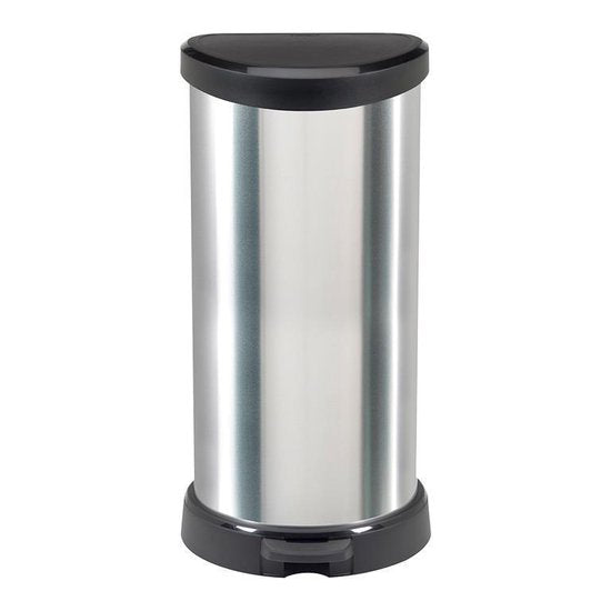 Curver Decobin – Abfallbehälter – 40 Liter – Silber Metallic