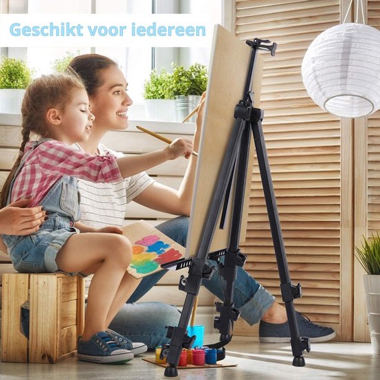 CreaTime Staffelei, verstellbar, zusammenklappbar, für Erwachsene, mit luxuriöser Schutzhülle/Tragetasche, Freiluftstaffelei