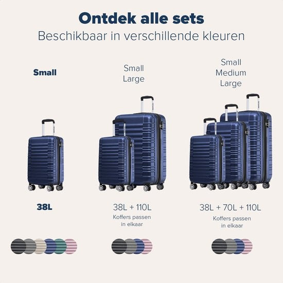 TRVLMORE - Koffer - Handgepäck - 54x36x20cm - 38L - Dunkelblau