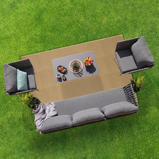 LifeGoods Outdoor-Teppich - 152x230CM - Gartenteppich - Inkl. Tragetasche - Beige