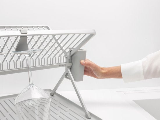 Brabantia SinkSide Abtropfgitter - klappbar - mit Besteckhalter - Mittelgrau
