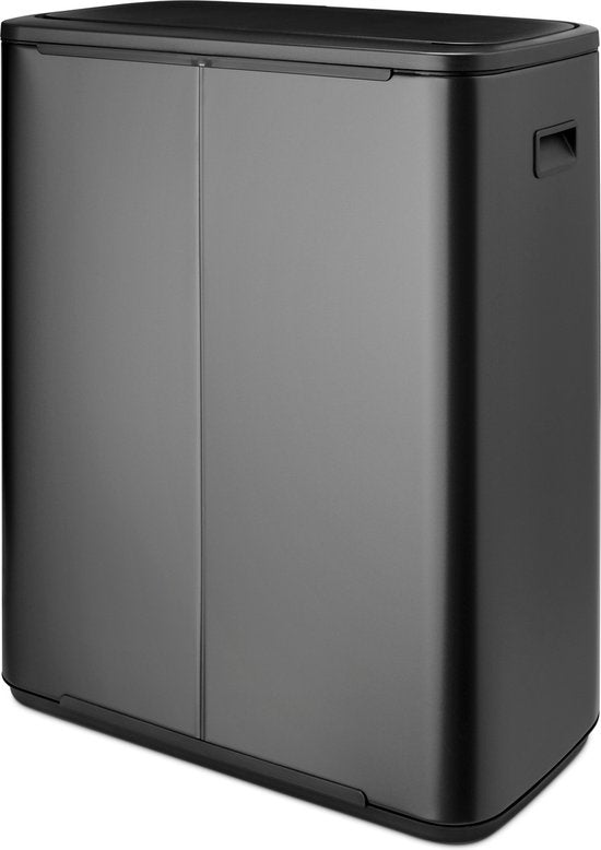 Brabantia Bo Touch Bin Mülleimer - 2 x 30 Liter - Abfalltrennung - Confident Grey