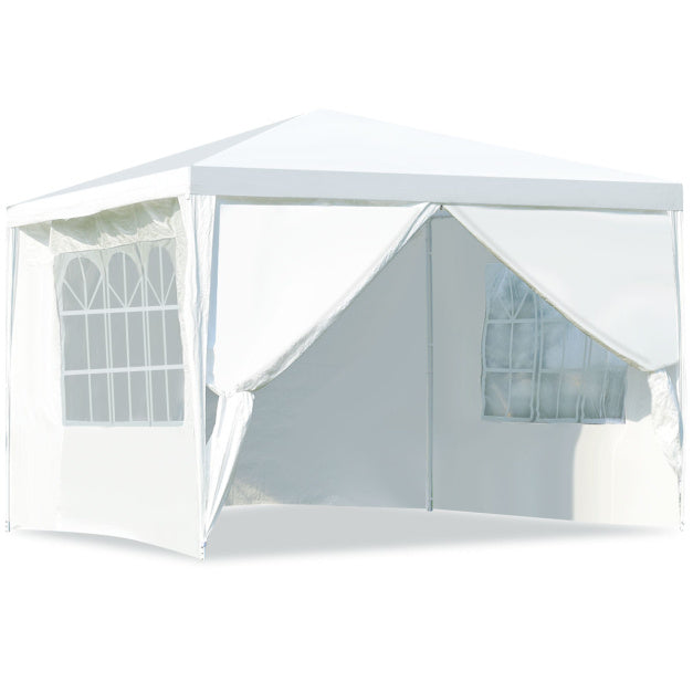 Coast Gartenzelt - abnehmbare Seitenwände und Fenster - 3 x 3 x 2,56 m - 10 kg - weiß
