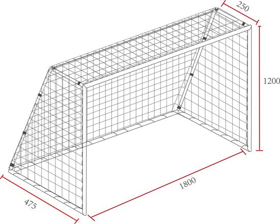 AXI Fußballtor Cristiano 180 x 120 cm Anthrazit – inkl. Bodenanker – pulverbeschichteter Stahlrahmen
