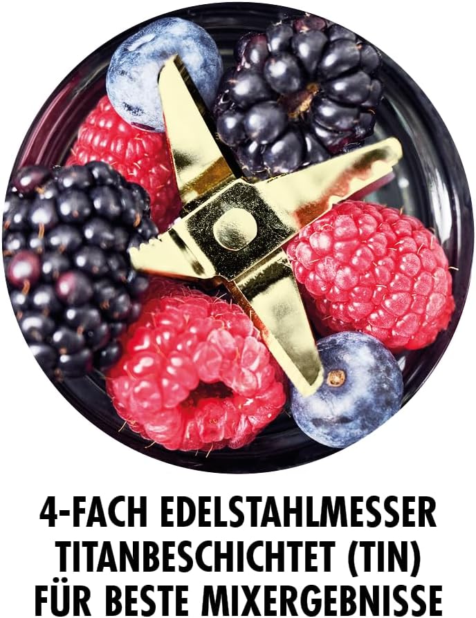 Gastroback 41033 Design Smoothie-Mixer Mix & Go – 0,6 Liter – 300 W – Edelstahl