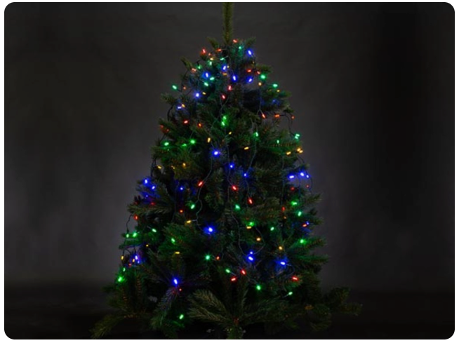 Vellight Atria LED-Weihnachtsbeleuchtung für den Baum – Weihnachtsbaumhülle – Ausgestattet mit einem praktischen Ring mit Lichterketten, energieeffizienten LEDs und einem wetterfesten Adapter – Für den Innen- und Außenbereich – Grün, Kupfer und Kunststoff