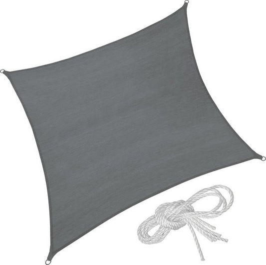 tectake - Schattentuch/Sonnendach - Quadratisch 2.4x4m - Polyethylen - Grau