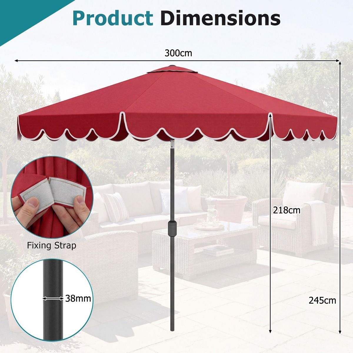 Coast Sonnenschutz – um 35° neigbar – Kurbelbedienung – 300 cm – beige