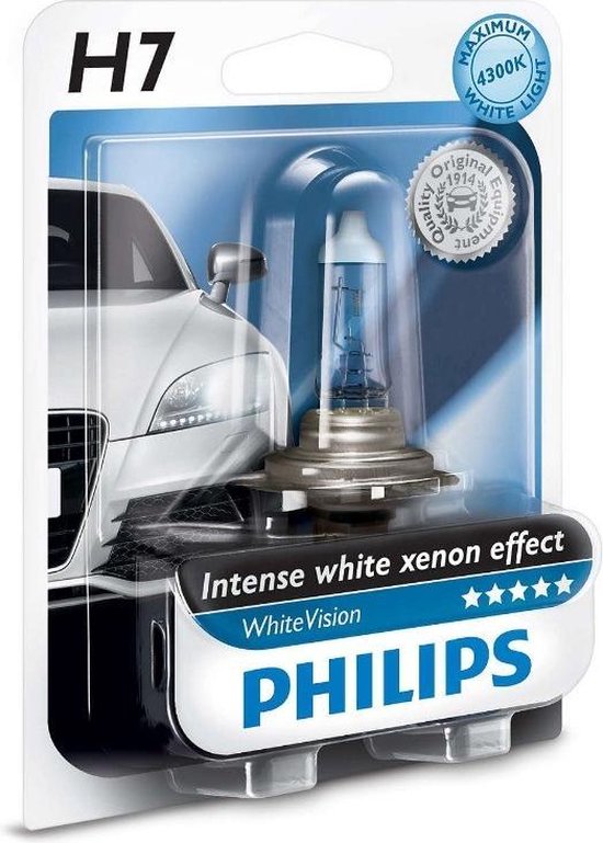 Philips Autolampe White Vision H7 12 Volt 55 Watt, pro Stück