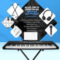 Finesse Keyboard Piano mit Ständer - 61 Tasten - New Orleans Modell - schwarz - 85,9 x 32,2 x 10,4 cm