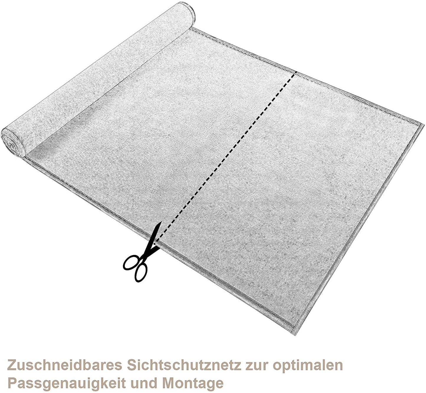 WOLTU Gartenzaun HDPE 180 g/m² Anthrazit – 1,8 x 15 m