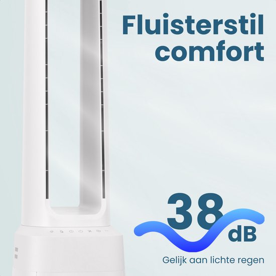Auronic Turmventilator – blattloses 2-in-1-Modell – Luftreiniger mit HEPA-Filter – Ventilator – 10 Stufen – Fernbedienung – 105 cm – Weiß