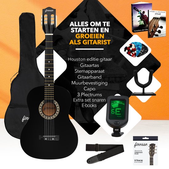 Finesse Akustikgitarre - Starter Set - Nylonsaiten - Klassische Gitarre - Gitarre Kinder & Erwachsene