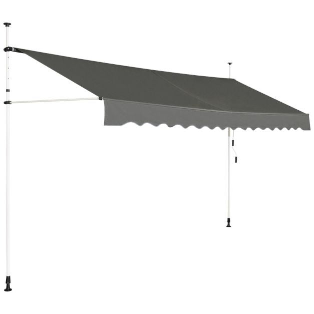 Coast Sonnenschirm - ausziehbar - wasserdicht - 395cm breit - grau