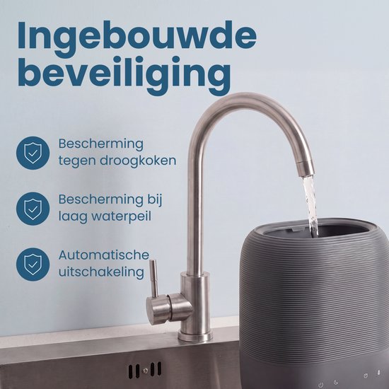 Auronic Luftbefeuchter – 5 l – Geeignet für Schlafzimmer, Babyzimmer, Büro, Wohnzimmer und mehr – Luftbefeuchter – BPA-frei – Anthrazit