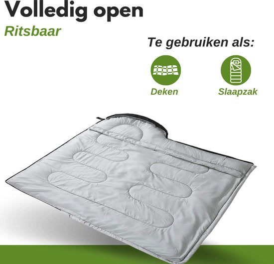 Vertrex Tri-Season Adventure Mumienschlafsack - Schlafsäcke Erwachsene - Camping - Schwarz