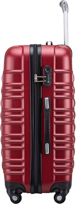 Trolley Reisekoffer Set / Kofferset Rom - 4-teilig - Rot - ABS