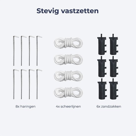 LifeGoods Partyzelt - 3x6 m - Seitenwände - Easy Up - Anthrazit