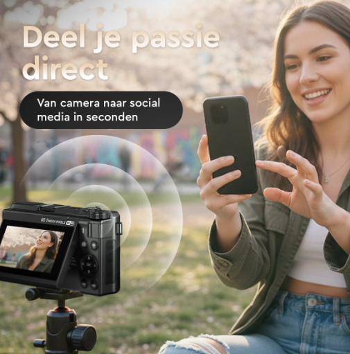 K&L 8K-Digitalkamera ohne 128 GB SD-Karte – 88 MP – 18-facher Zoom – WLAN – 3,0" UHD – Vlog-Kamera