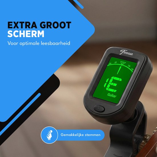 Finesse Tuner Gitarre, Bassgitarre, Violine, Ukulele - Chromatische Stimmung - Stimmgerät