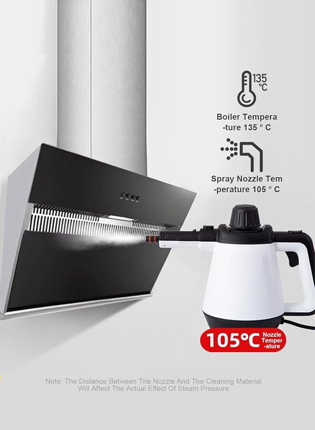 ETLIFE Dampfreiniger, 1200 W, 3 Bar Dampfdruck, 400ml Fassungsvermögen Weiß