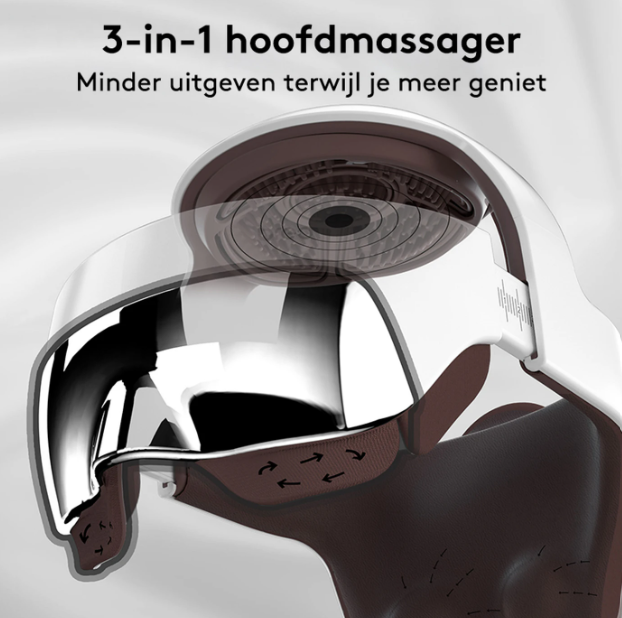 Breo iDream5s Elektrisches Kopfmassagegerät – Weiß – Augen- und Nackenmassage mit Wärme