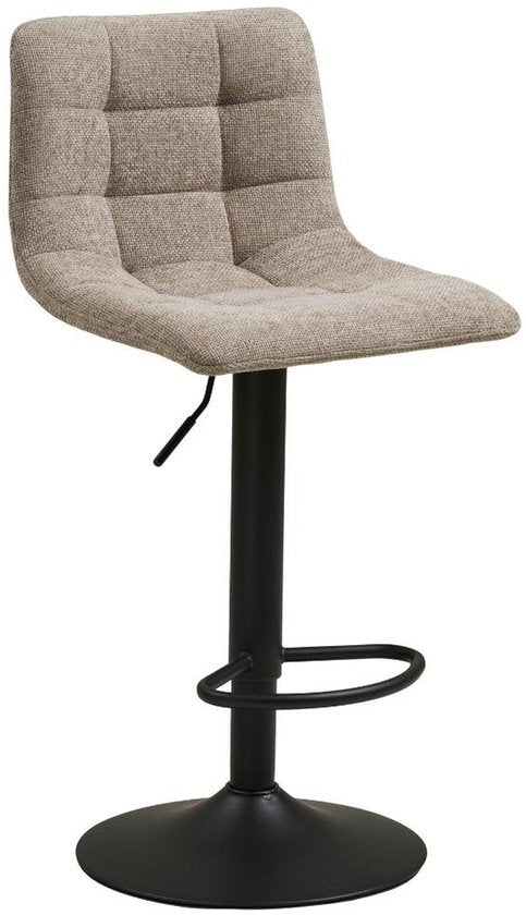 Anea Barhocker - höhenverstellbar - Stoffsitz mit Metallgestell - Modernes Design - Grau