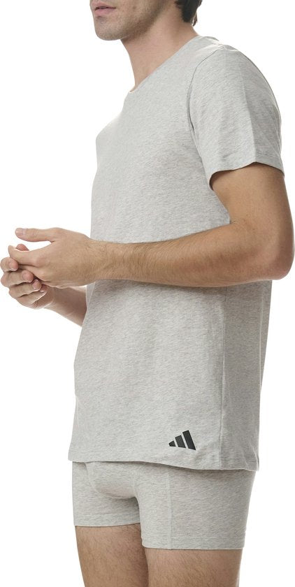 adidas Sportswear 3er-Pack T-Shirt mit Rundhalsausschnitt – Active Core Cotton – Unterhemd für Herren – schwarz/weiß/grau meliert