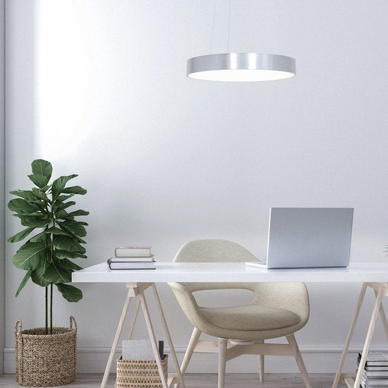 Hängeleuchte Ringlede 2695ZI, silber, rund, 48 cm, höhenverstellbar, aus Kunststoff und Stahl, modernes Design von Steinhauer für den Innenbereich