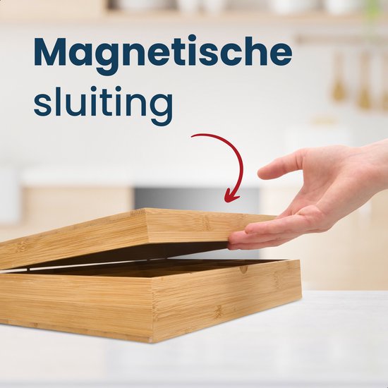 Grandlux Teedose mit 12 Fächern – Geräumige Fächer für Pickwick, Pukka, Twinings, Clipper – 100 % Bambus – Tee-Organizer