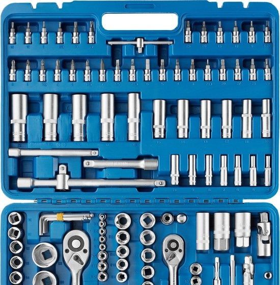 tectake Schraubenschlüsselsatz 171-teilig - 1/4", 3/8" und 1/2"