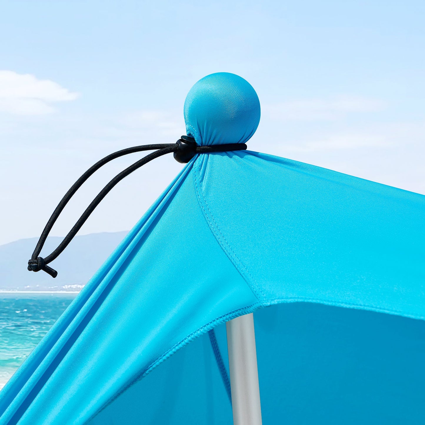 SoBuy Strandzelt 400x400x200 cm Türkis - Lycra Polyester Anti-UV UPF 30 - Tragbare Strandüberdachung mit Tragetasche