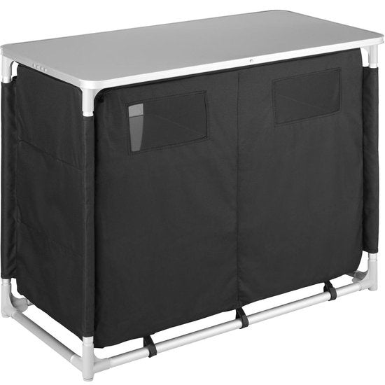 tectake - Campingküche Abm. 97 x 47,5 x 78cm schwarz - 403348