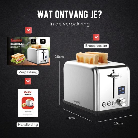 Qualitá® Toaster mit Toastbrotklammern - Retro-Toaster - Sandwichständer - Croque Monsieur-Gerät - Edelstahl