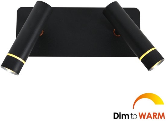 Wandleuchte Steinhauer Volari 4713ZW schwarz, 2-flammig, Kunststoff und Metall, dreh- und neigbar, moderne Innenbeleuchtung mit dimmbaren LED-Modulen