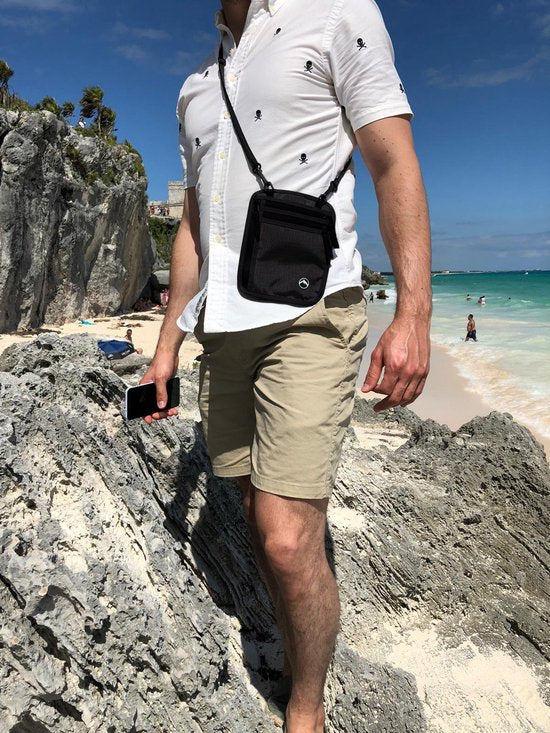 Green Berg Neck Purse - Passport Purse - Reisepasshalter mit RFID-Blockierung - Reisegeldbörse - Reisesafe - Reisegeldbörse für Damen und Herren - Schwarz