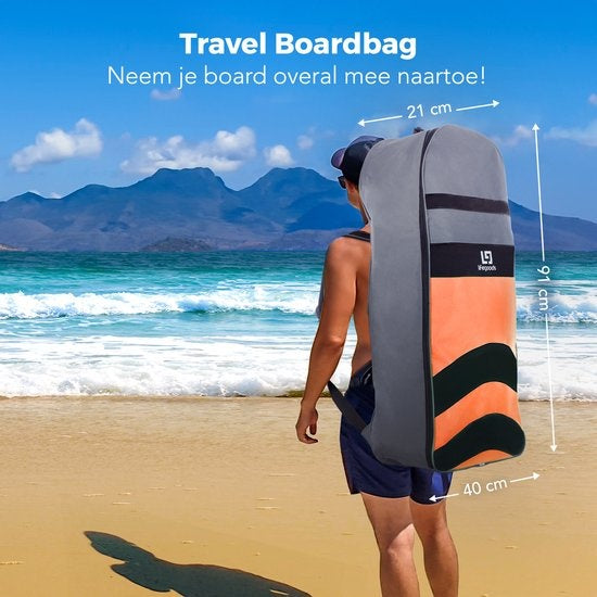 LifeGoods - SUP Board & Aufblasbares Paddle Board - 320x81 cm - Orange PVC - Stabil & Allround - Inklusive Komplettset - Maximales Tragegewicht 135 kg
