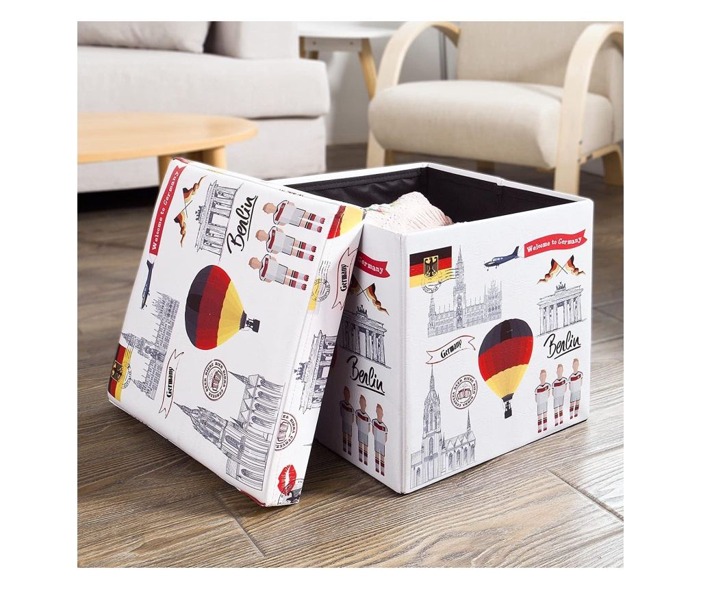 SoBuy Aufbewahrungshocker in Weiß für Garten und Terrasse – 37 x 35 x 38 cm