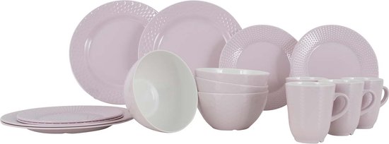 Gimex – Royal Line – Geschirr – Pastell – Rosa – 16-teilig