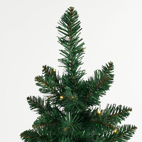 Black Box Trees Gerlos Kunstweihnachtsbaum mit Beleuchtung – Kunstbaum H 90 x T 41 cm – Kunstweihnachtsbaum im Jutesack – Weihnachtsdekoration für den Innenbereich – 108 Zweige – Grün