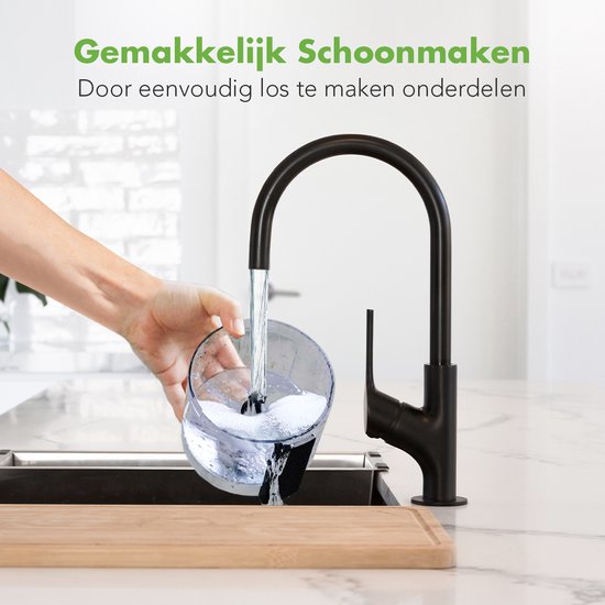 KitchenBrothers Küchenmaschine - Zerkleinerer - Gemüseschneider - 5-in-1 Multifunktionsmodell - Kompakte 0.5L Küchenmaschine - Zwiebelschneider - Schwarz