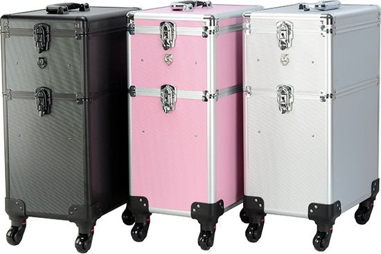 VDD - Friseurkoffer-Trolley - Schminkkoffer-Trolley - Schminkkoffer - Kosmetikkoffer - schwarz
