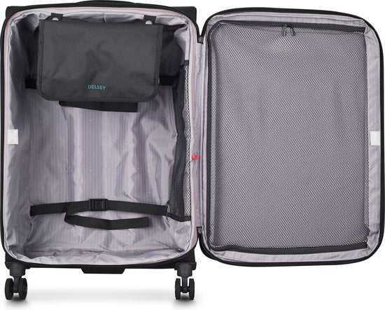 Delsey Helium DLX 78 cm Vergrößerbarer Reisekoffer - Schwarz