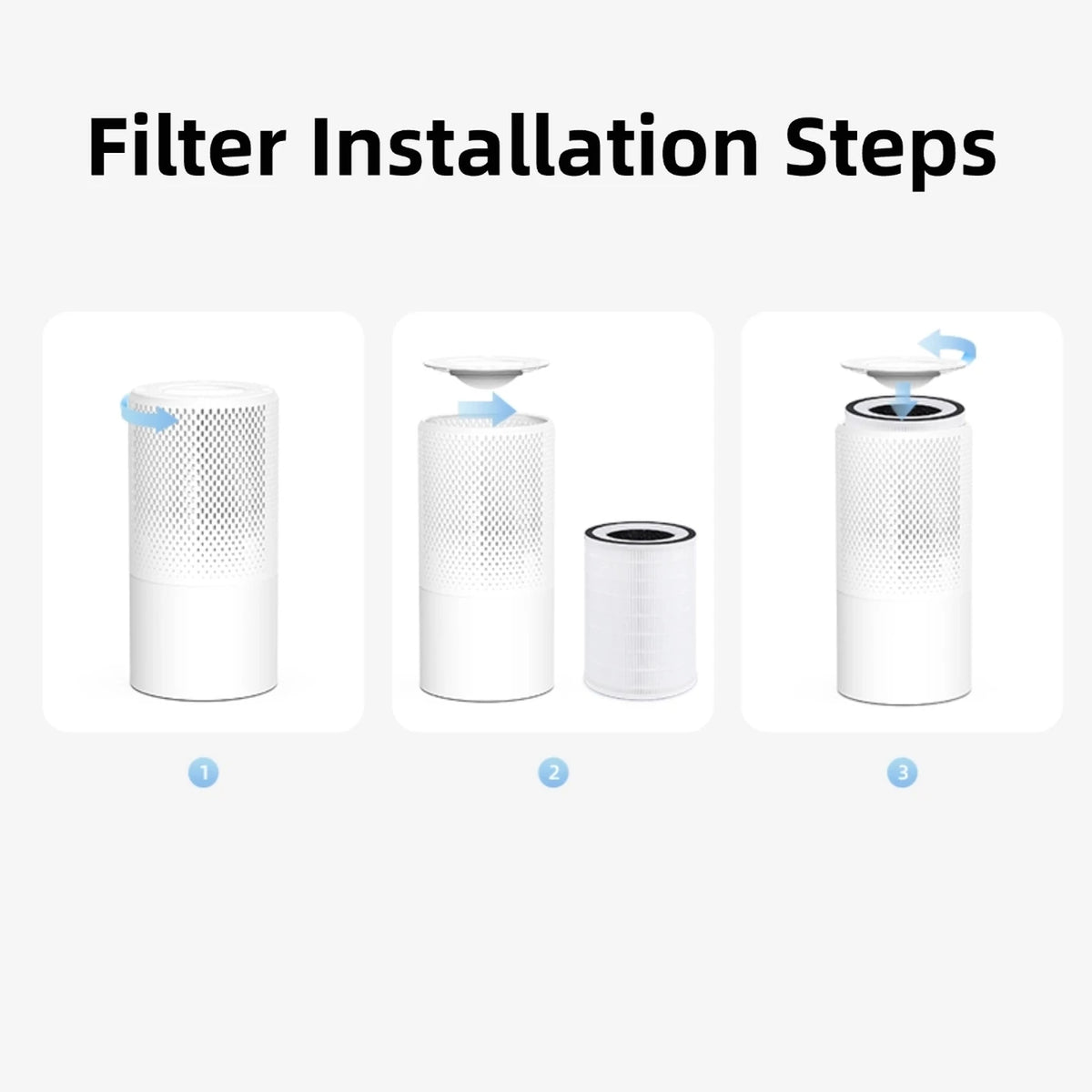 Homintell Kilo Luftreiniger – HEPA H11 & Aktivkohle – 130 m³/h – 16 m² – 3 Geschwindigkeitsstufen – PM2,5-Sensor – Touch-Bedienung – 195 × 195 × 388 mm
