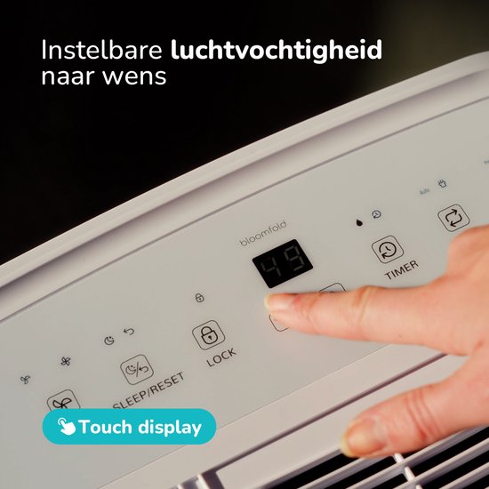 Bloomfold Luftentfeuchter - 20L pro Tag - inkl. Wasch-Trocken-Funktion - Für Wohnzimmer, Schlafzimmer, Keller & Badezimmer - Luftentfeuchter - Weiß